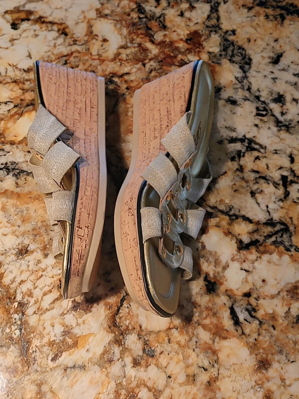 Dezario Gold Wedge Sandals